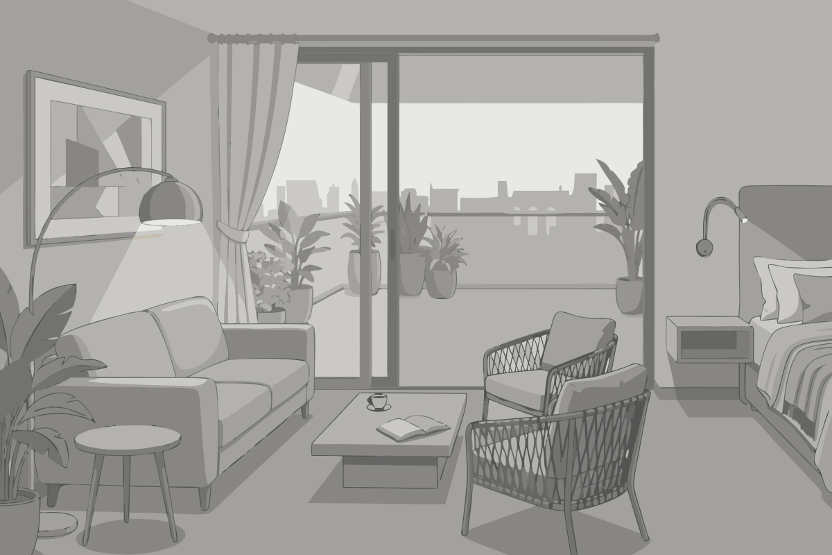 Suite am Ende des Flurs mit Meerblick